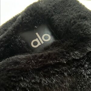 Alo Black Faux Fur Scarf